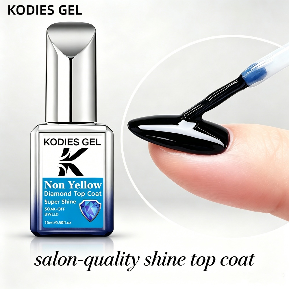 Gel Top Coat - KODIES GEL ノンイエロー トップコート ジェルネイルポリッシュ ダイヤモンドシャイン