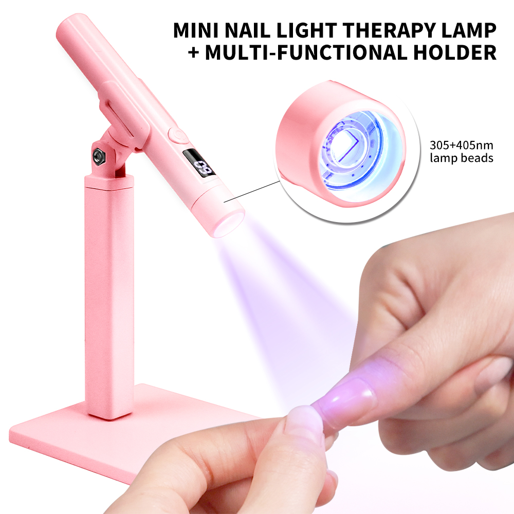 Nail Art Motif - ポータブルネイル UV LED ランプ充電式爪用ジェルポリッシュ乾燥樹脂クイック UV ライトランプネイルアートデスクスタンド取り外し可能