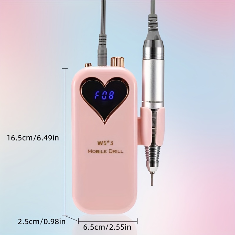 Nail Drill Machine - ポータブルネイルドリルマシン、マニキュア用コンパクト爪やすり、キューティクル除去、爪磨き、0-35000RPM、可視ディスプレイ付き