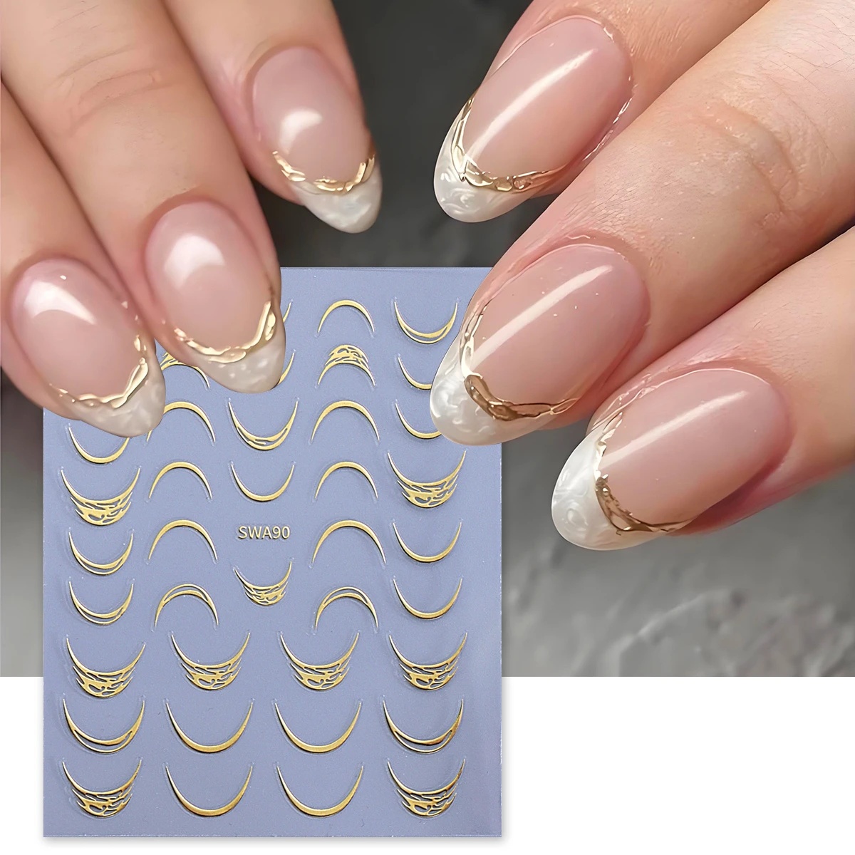 1 個 3D スパークル金メッキフレンチタッセル形状ネイルス - Nail Art Maroon のレビューと価格