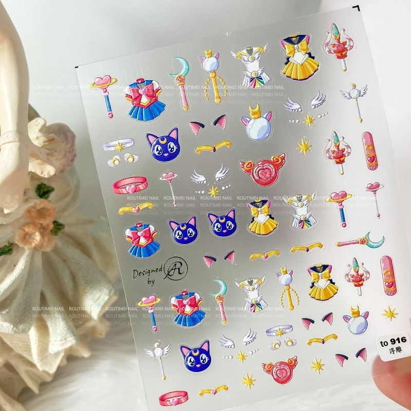 美少女戦士セーラームーン ネイルステッカー 月野うさぎ 水野 - Nail Art Maroon のレビューと価格
