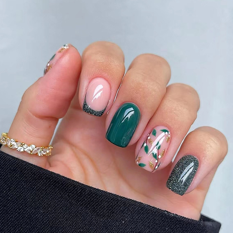 24 個再利用可能な付け爪ショートスクエアヘッドプレス付け爪 - Nail Art Design のレビューと価格