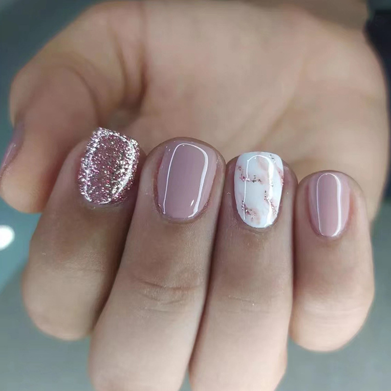 24 個再利用可能な付け爪ショートスクエアヘッドプレス付け爪 - Nail Art Design のレビューと価格