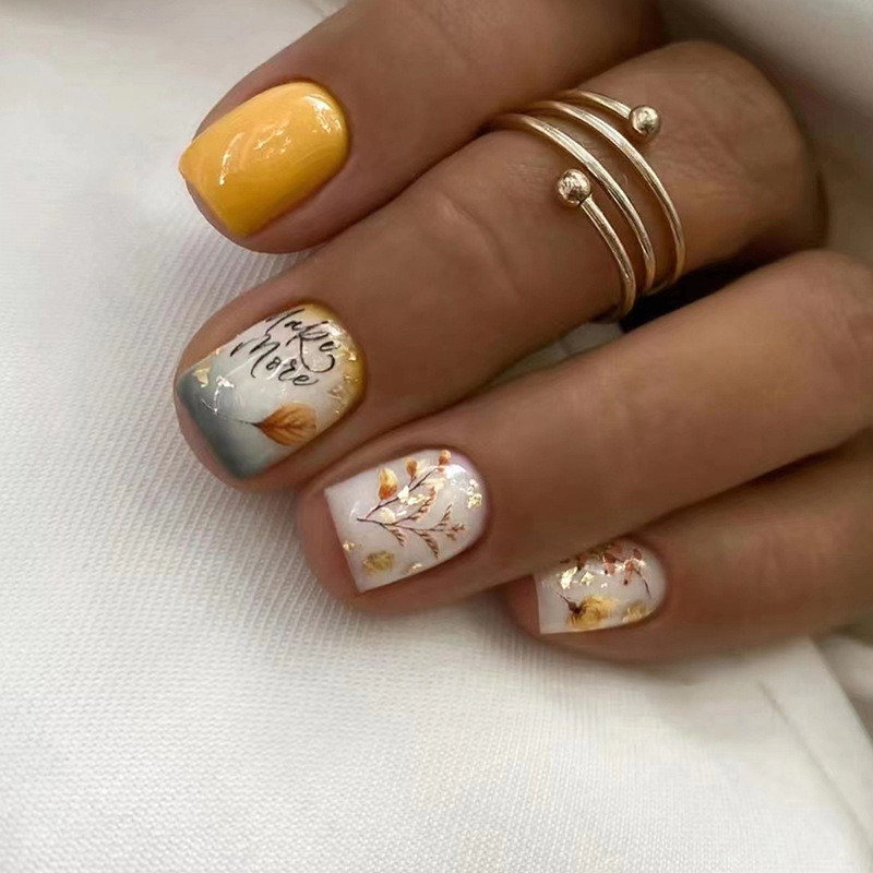 24 個再利用可能な付け爪ショートスクエアヘッドプレス付け爪 - Nail Art Design のレビューと価格