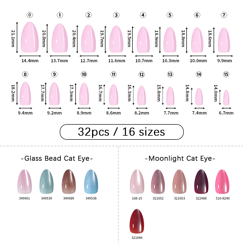 VITAGWX 32 個プレスオンネイルアーモンドネイルチッ - Nail Art Aesthetic のレビューと価格