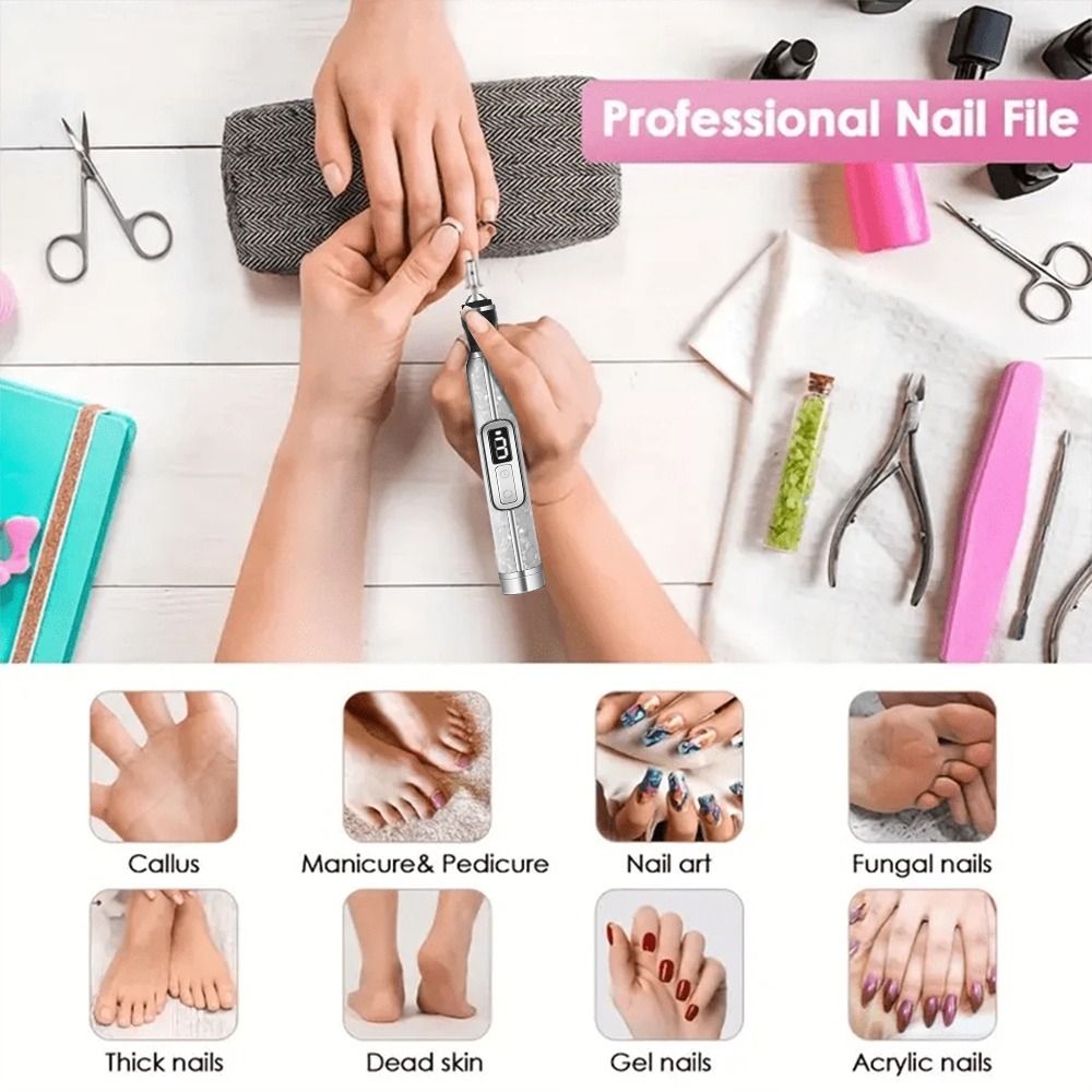 低騒音電動ネイルドリル 4段階調整可能 多段ギア ネイルポリ - Nail Drill Machine のレビューと価格