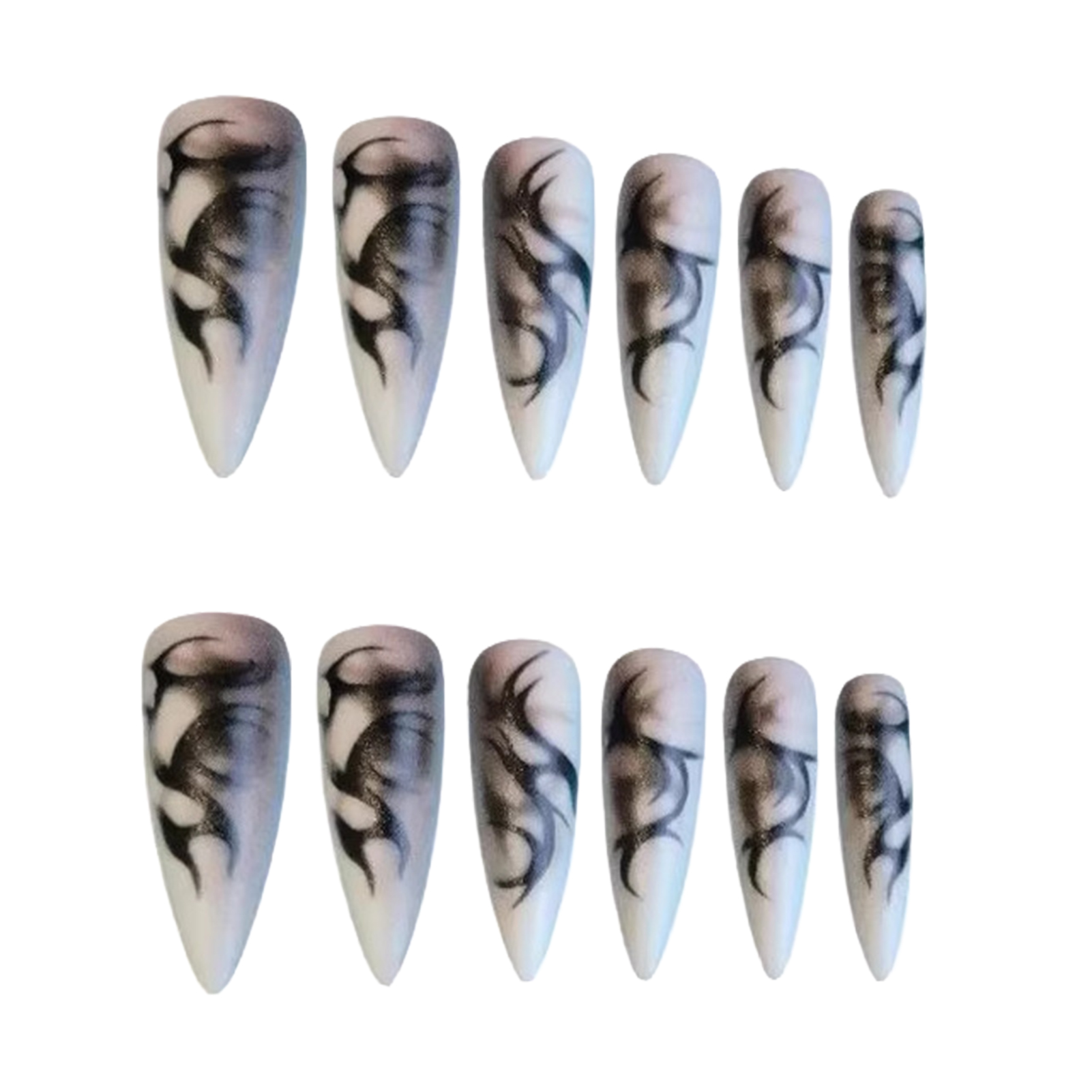 24枚入り パンククール ロングポインテッドつけ爪 ブラック - Nail Art Aesthetic のレビューと価格