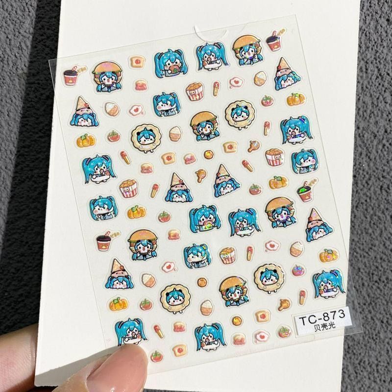 かわいい漫画の初音ミクネイルステッカー、バーチャルシンガーD - Nail Art Motif のレビューと価格