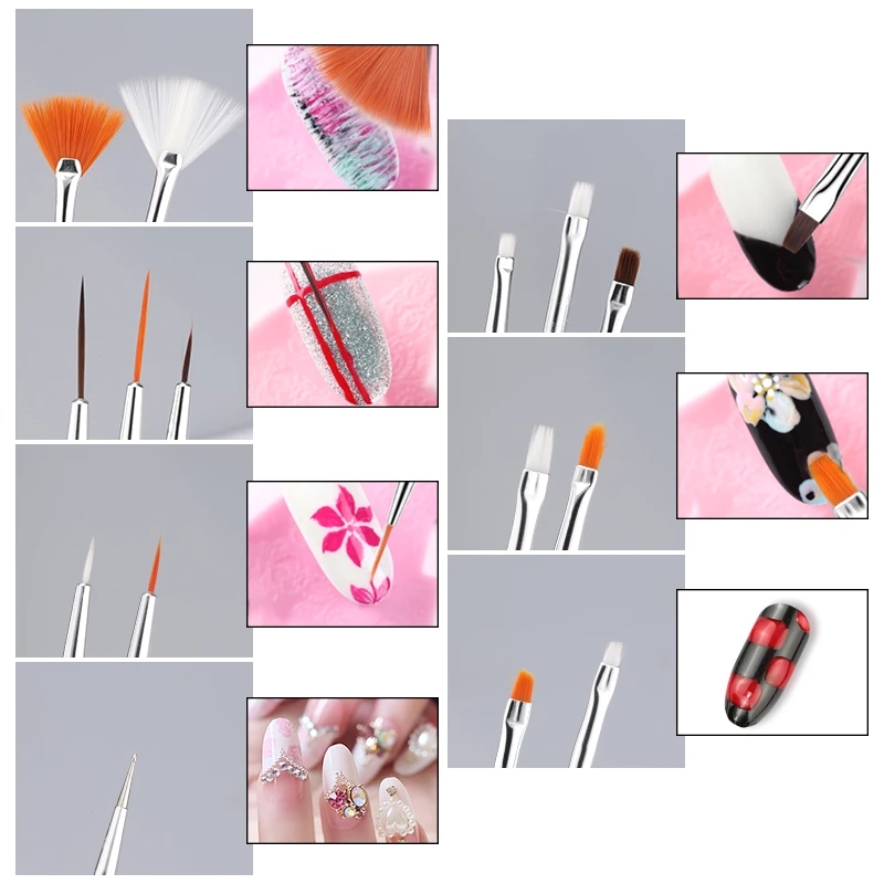 ネイルアートブラシセット勾配ライン塗装点在ペンキットアクリル - Nail Art Motif のレビューと価格