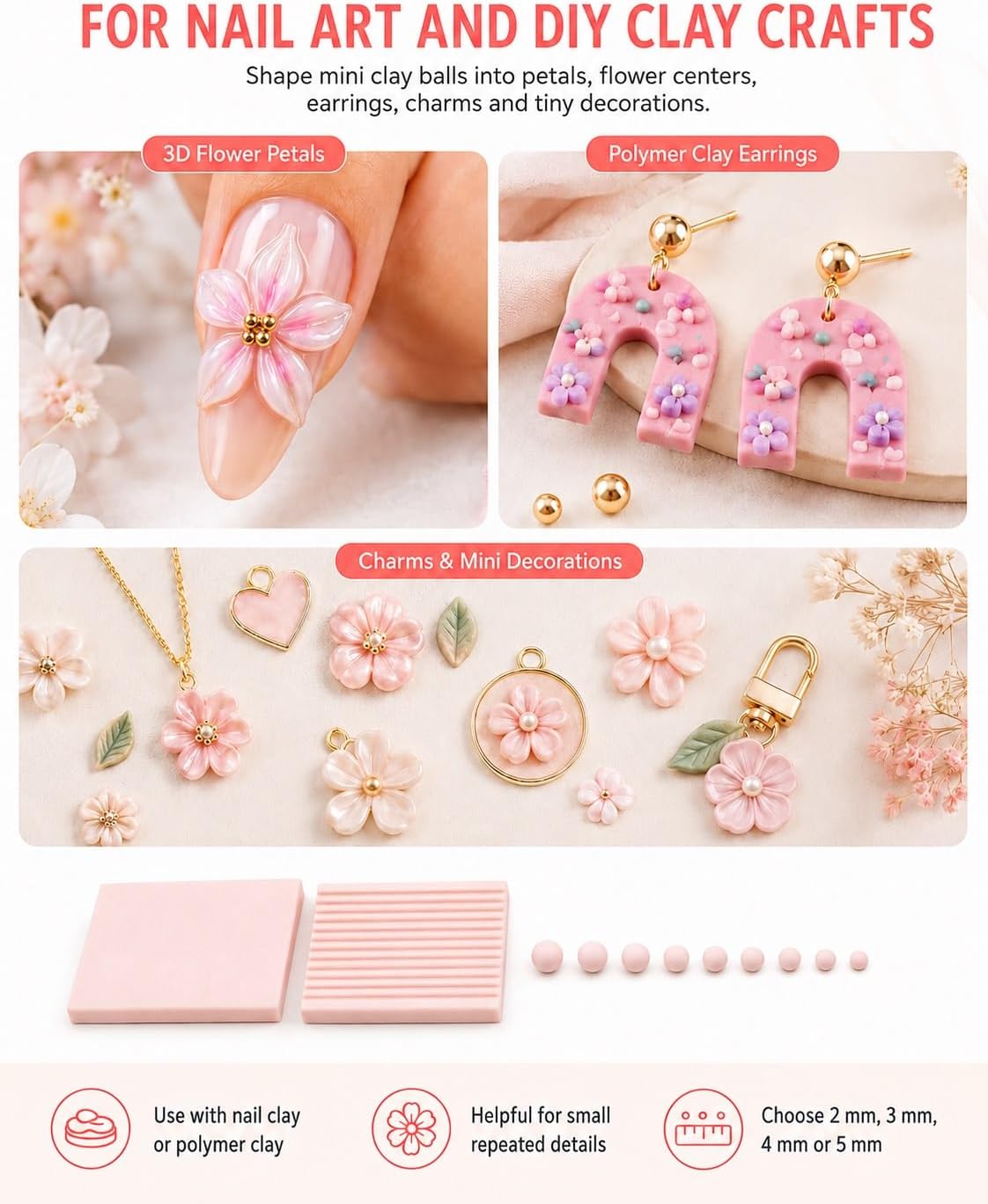 4個入り 3Dプリントクレイジェルボールメーカーツール、3D - Nail Art Design のレビューと価格