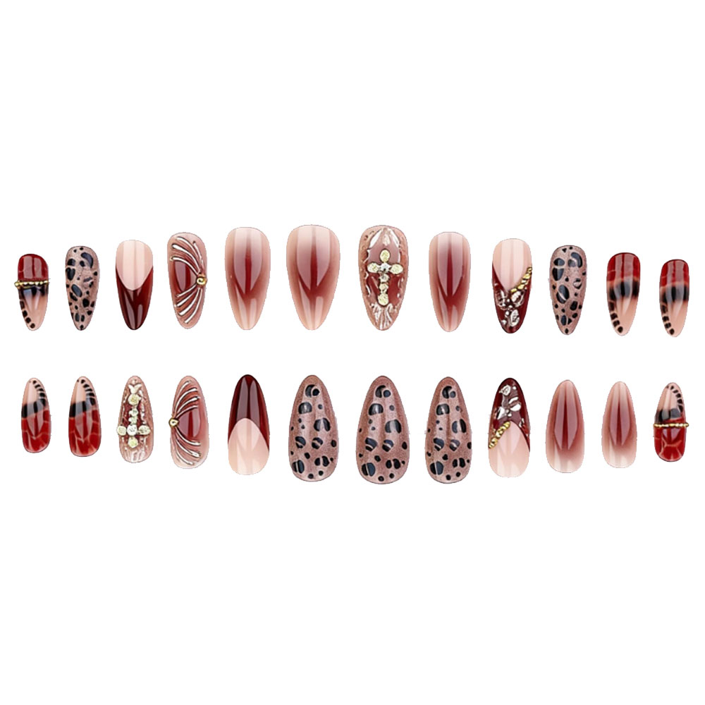 女性用ミディアムサイズのフェイクネイル、グラデーションコーヒ - Nail Art Design のレビューと価格