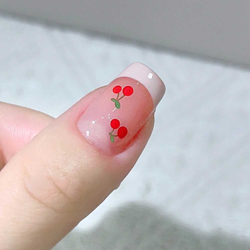 1 シート 3D スイートチェリーフルーツネイルアートステッ - Nail Art Maroon のレビューと価格