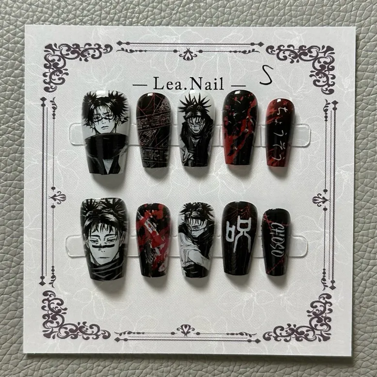 五条悟マニキュア猫の目プリントポータブルガール旅行飾るジュエ - Nail Art Motif のレビューと価格