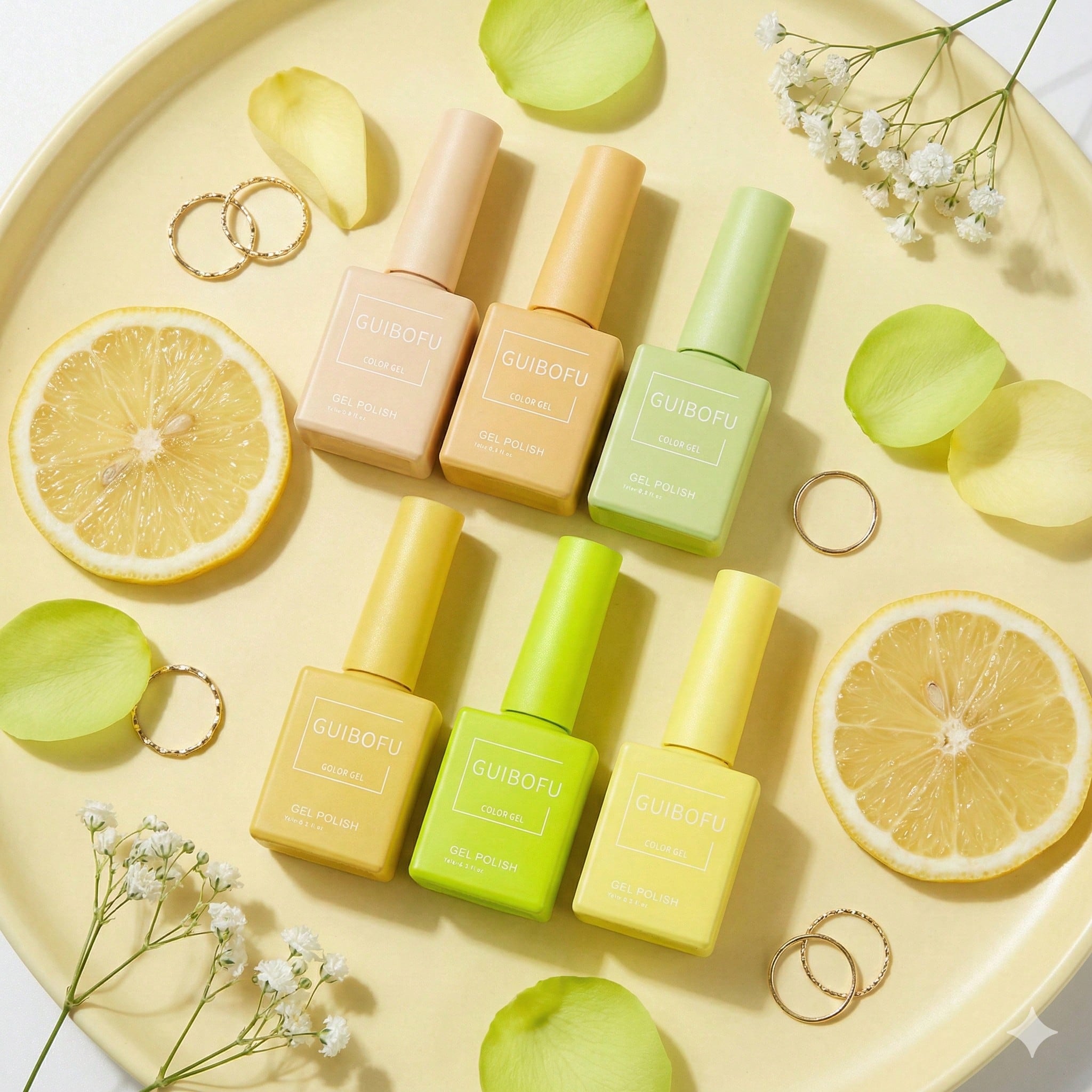 6個/セット 15ml イエローキット レモンクリーム キャ - Nail Art Yellow のレビューと価格
