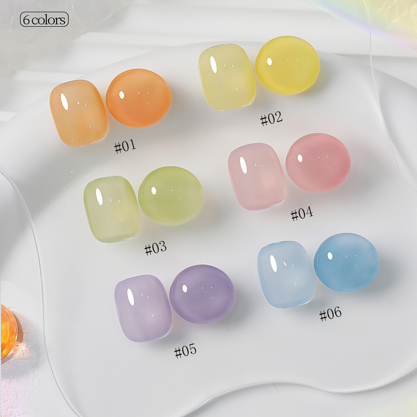 1-6 個 PSK 新マカロンキャンディーオレンジジェルネイ - Nail Art Yellow のレビューと価格