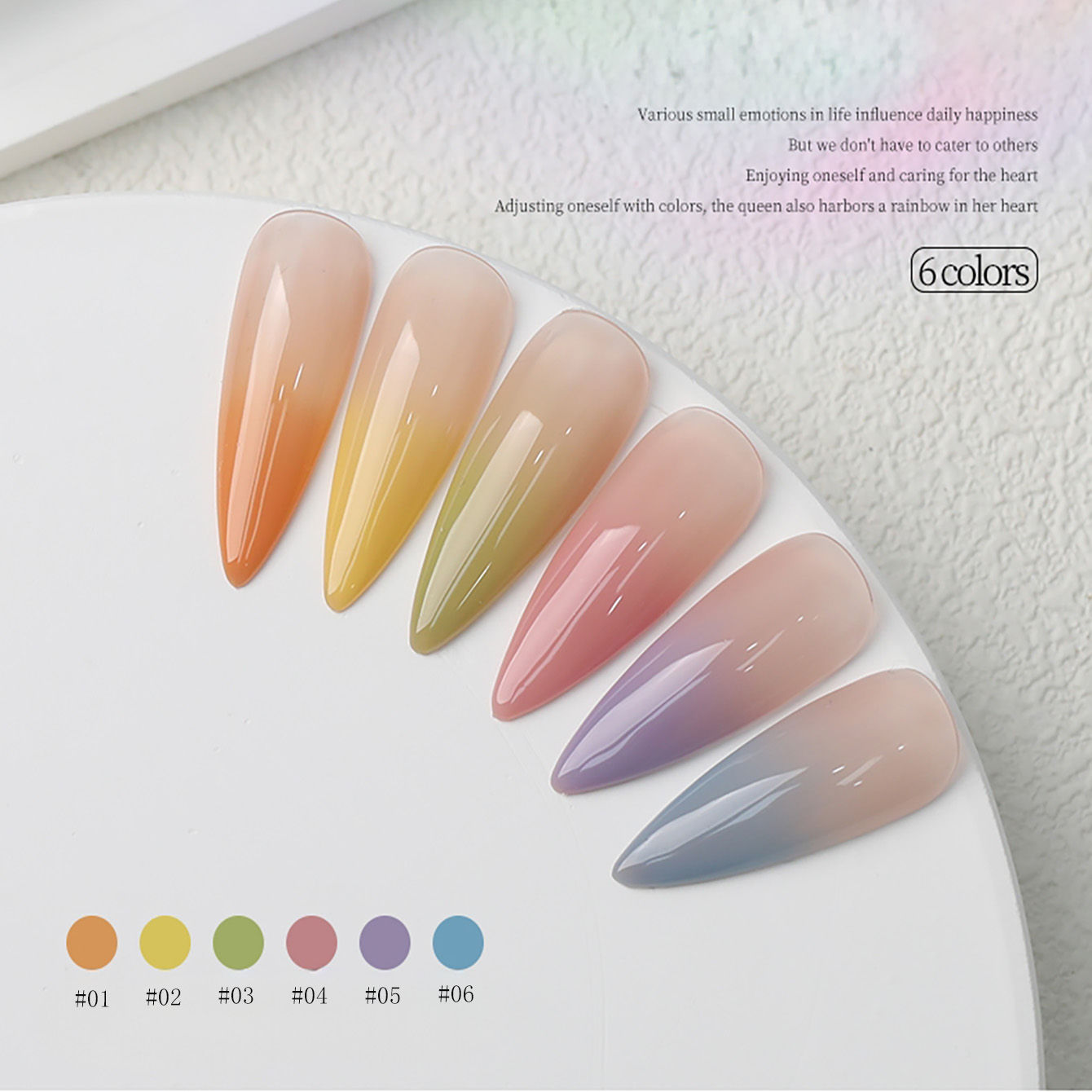 1-6 個 PSK 新マカロンキャンディーオレンジジェルネイ - Nail Art Yellow のレビューと価格