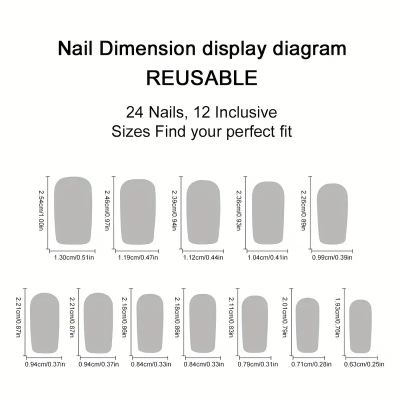 ウォッシャブルキラキラネイルピース、中程度の正方形のつや消し - Nail Art Aesthetic のレビューと価格